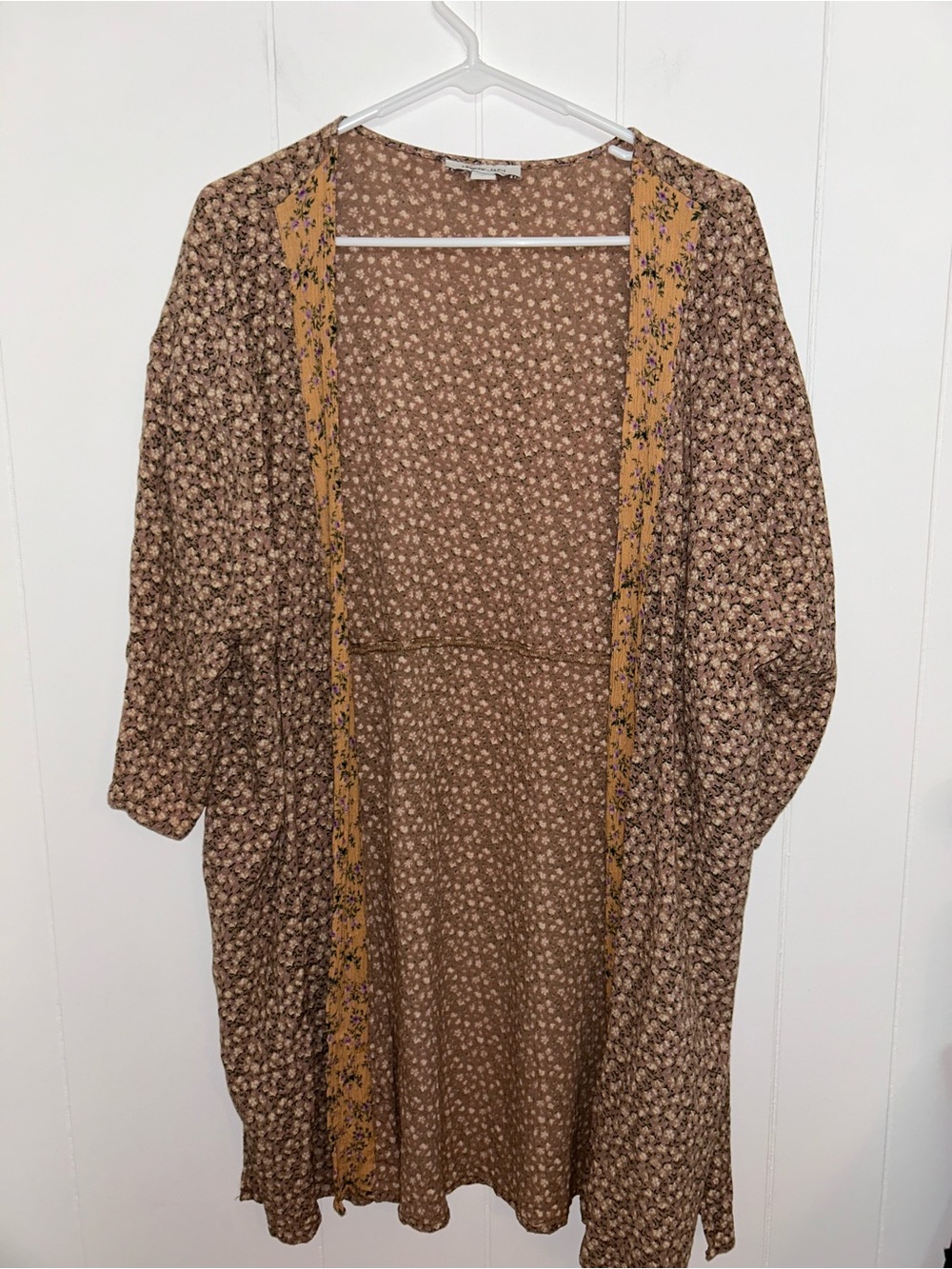 American Eagle Outfitters Brown Floral Kimono Cardigan